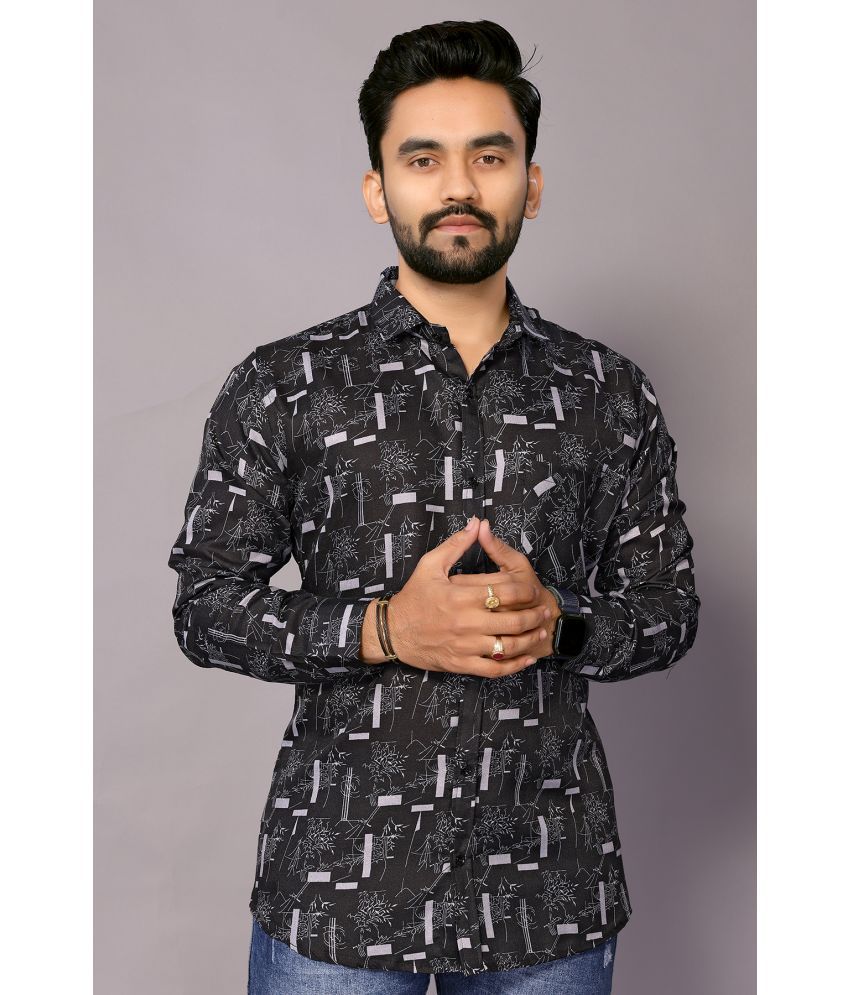     			Anand Cotton Blend Regular Fit Printed Full Sleeves Men's Casual Shirt - Black ( Pack of 1 )