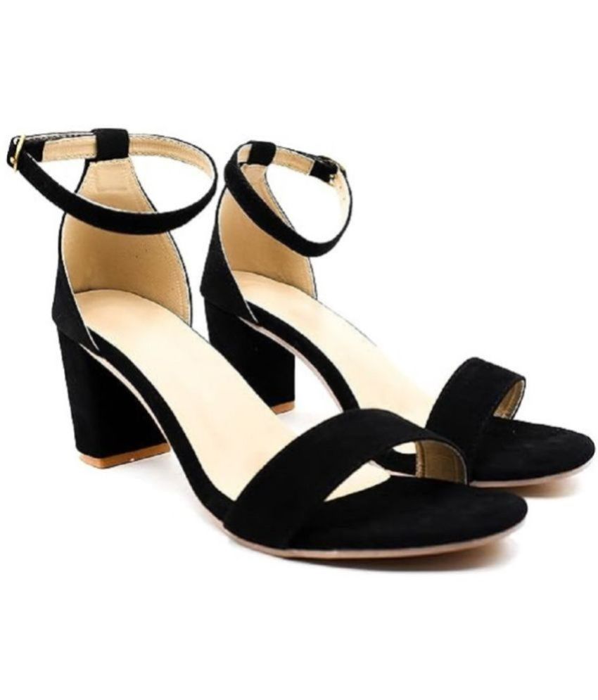     			Fabbmate Black Women's Sandal Heels