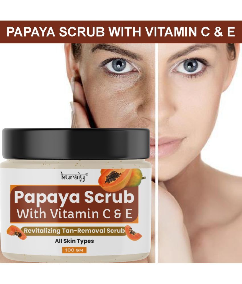     			KURAIY Papaya Revitalizing & Tan Removal Face Scrub Suitable for All Skin Types 100g