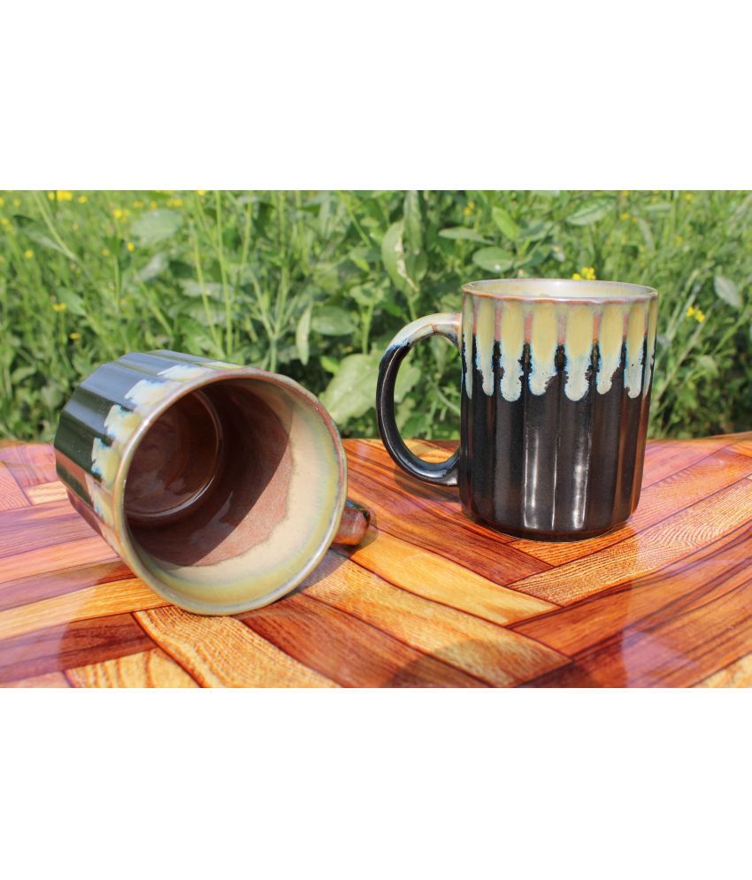     			Laghima jadon round shape Solid Ceramic Coffee Mug 300 mL ( Pack of 2 )