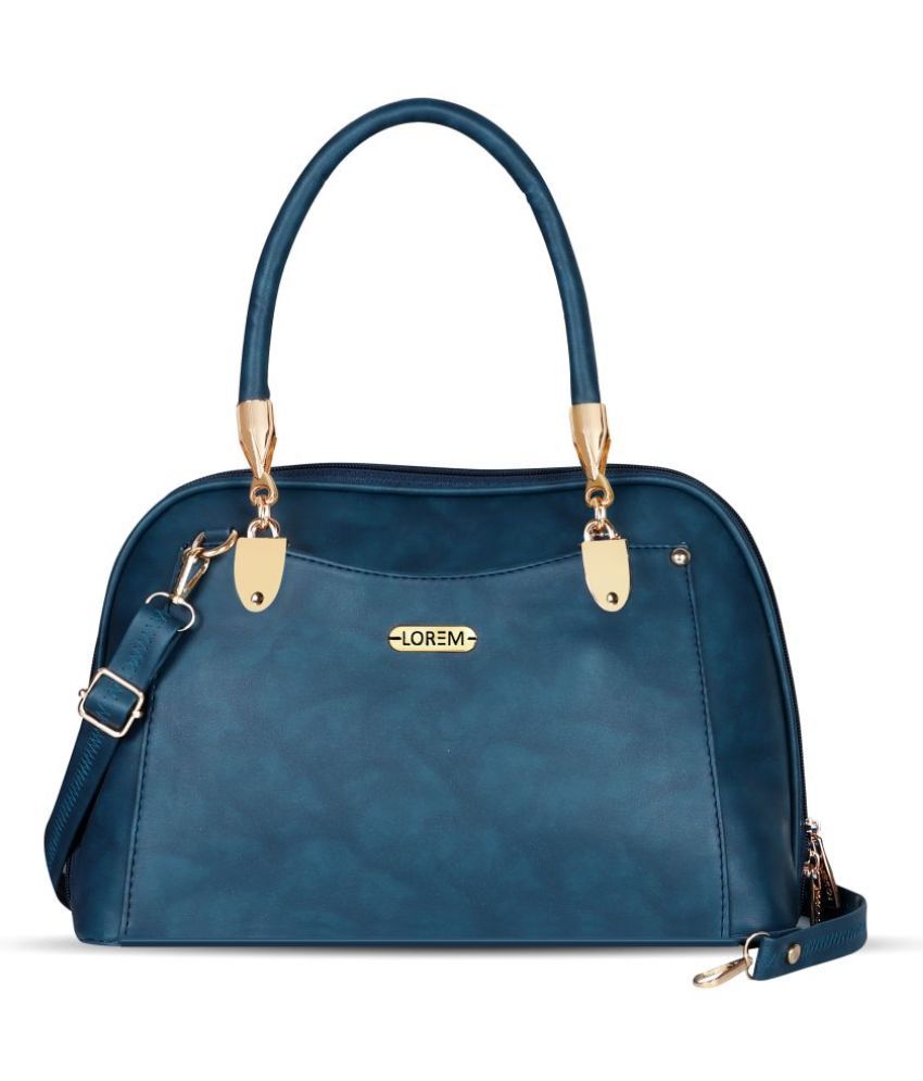     			Lorem Blue Faux Leather Sling Bag