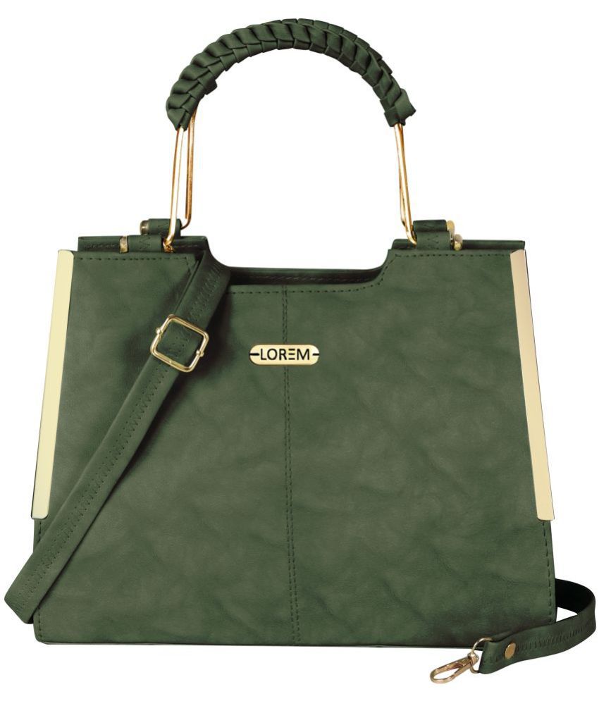     			Lorem Green Faux Leather Sling Bag