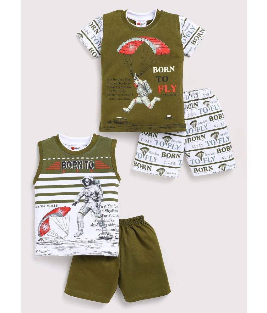     			Mars Infiniti Green Cotton Baby Boy T-Shirt & Shorts ( Pack of 2 )