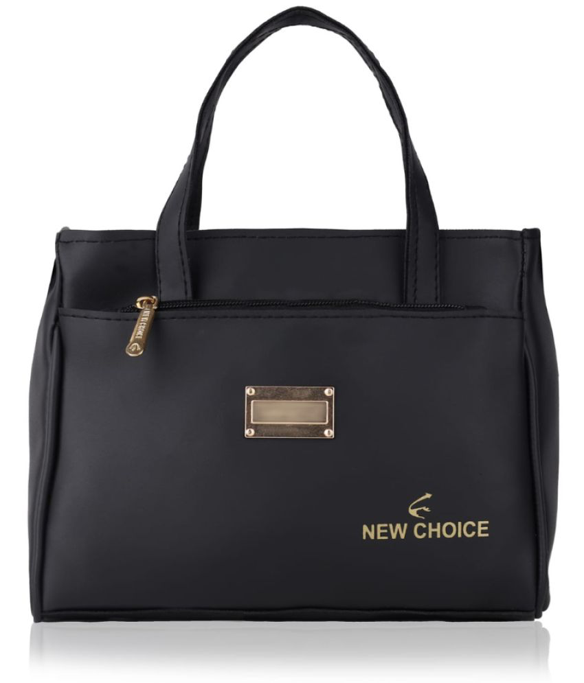     			New Choice Black Faux Leather Handheld