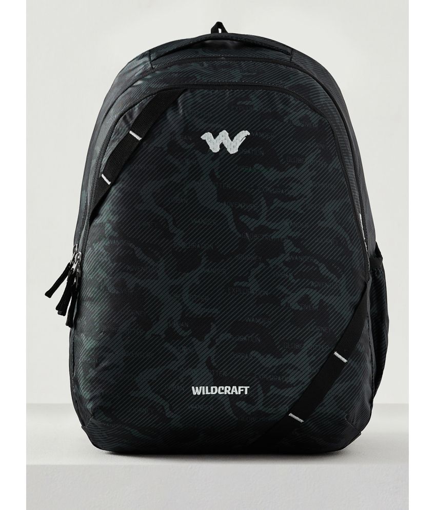     			Wildcraft Black Polyester Backpack With Raincover ( 35 Ltrs )