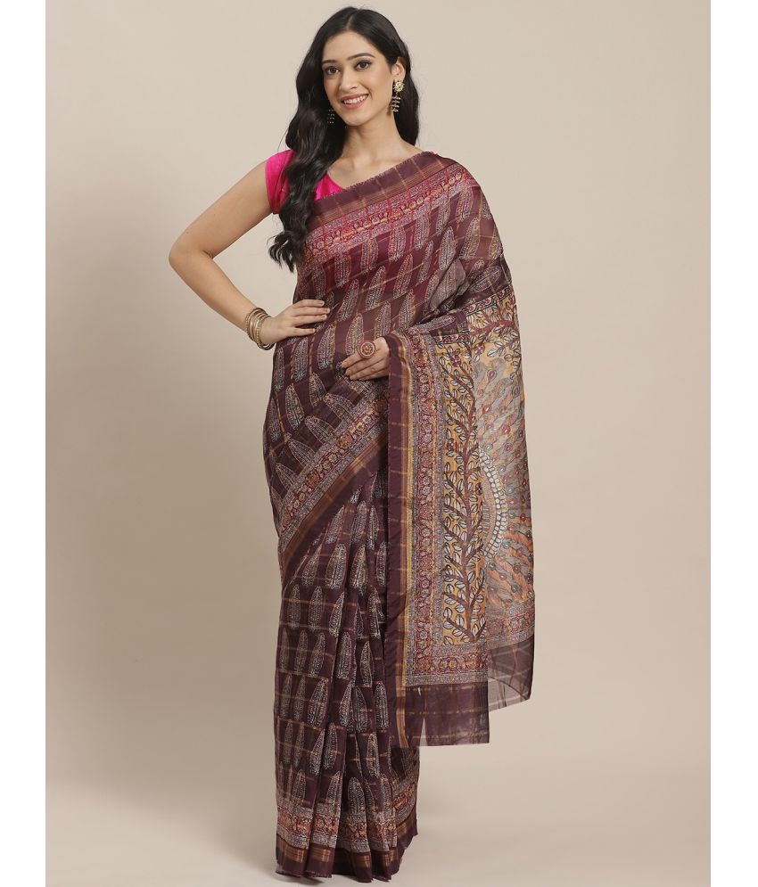     			Aarrah Silk Blend Printed Saree With Blouse Piece - Multicolor2 ( Pack of 1 )