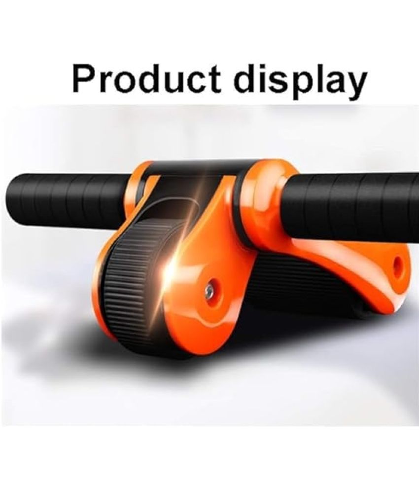     			Abdominal Muscle Wheel Folding Abdominal Wheel Household Multi functional Abdominal Fitness Device Double wheel bearing roller silent exercise fitness equipment, Orange  Pack of  1