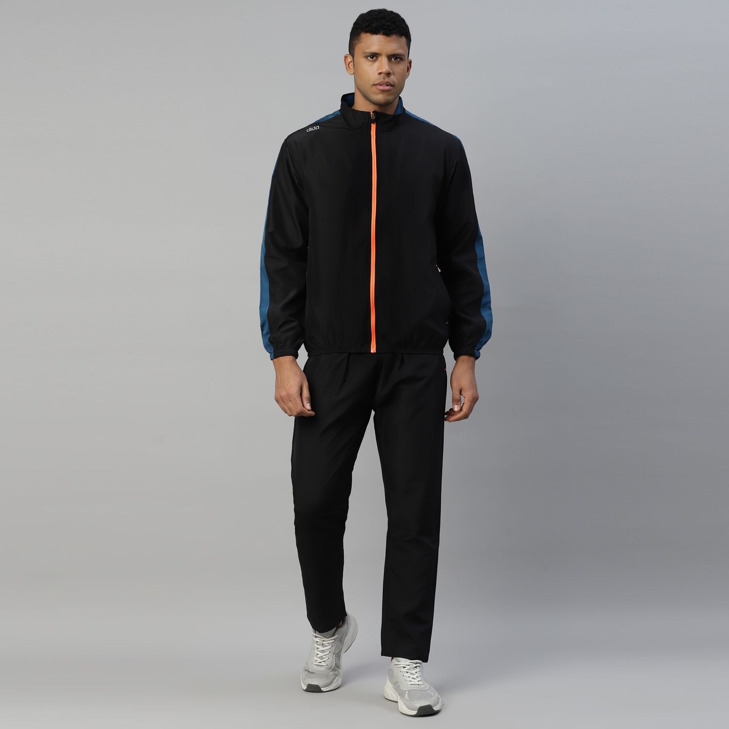     			Dida Sportswear Black Polyester Regular Fit Colorblock Men's Sports Tracksuit ( Pack of 1 )