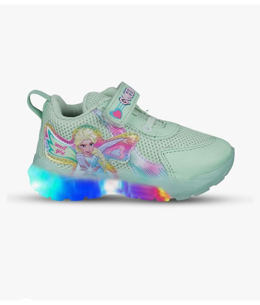     			GLOBIN - Sea Green Girl's LED Shoes ( 1 Pair )