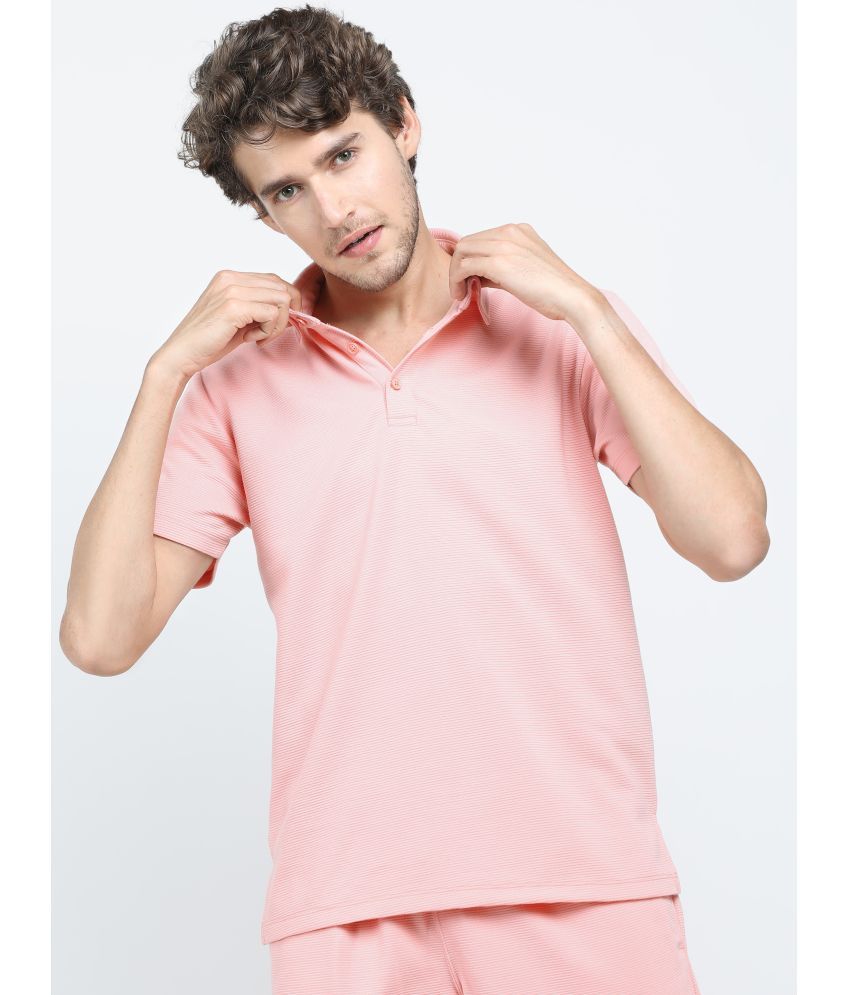     			Ketch Polyester Regular Fit Solid Half Sleeves Men's Polo T Shirt - Pink ( Pack of 1 )