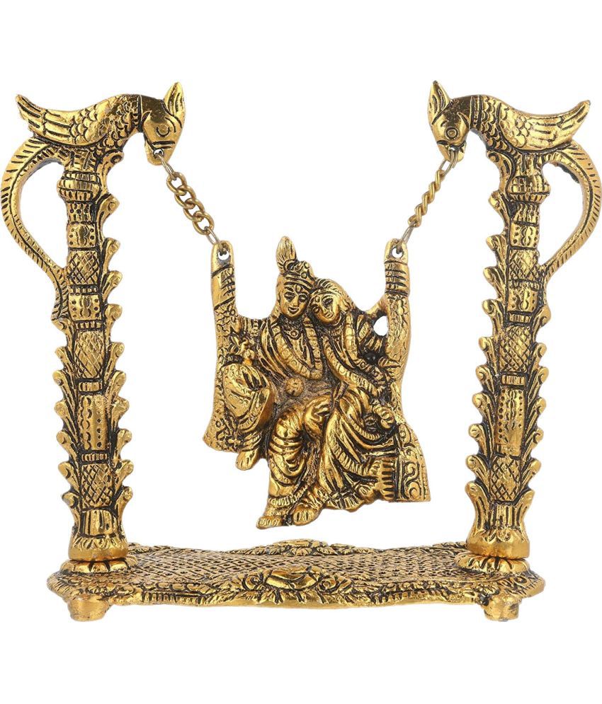     			KridayKraft Aluminium Radha Krishna Idol ( 9 cm )