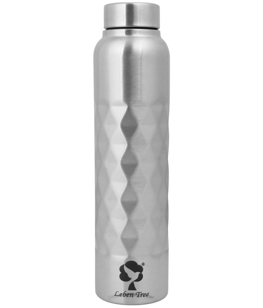     			Leben Tree Cubix Silver Steel Water Bottle 1000 mL ( Set of 1 )