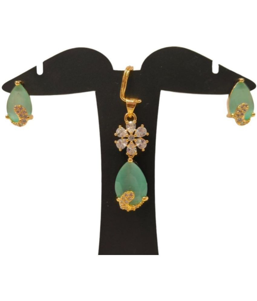     			Mannatraj Pearls & Jewellers Green Pendant set ( Pack of 1 )