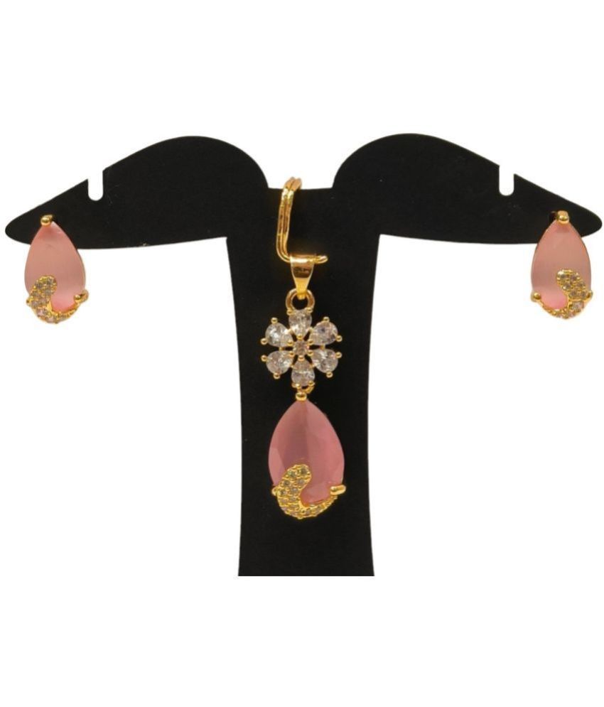     			Mannatraj Pearls & Jewellers Pink Pendant set ( Pack of 1 )