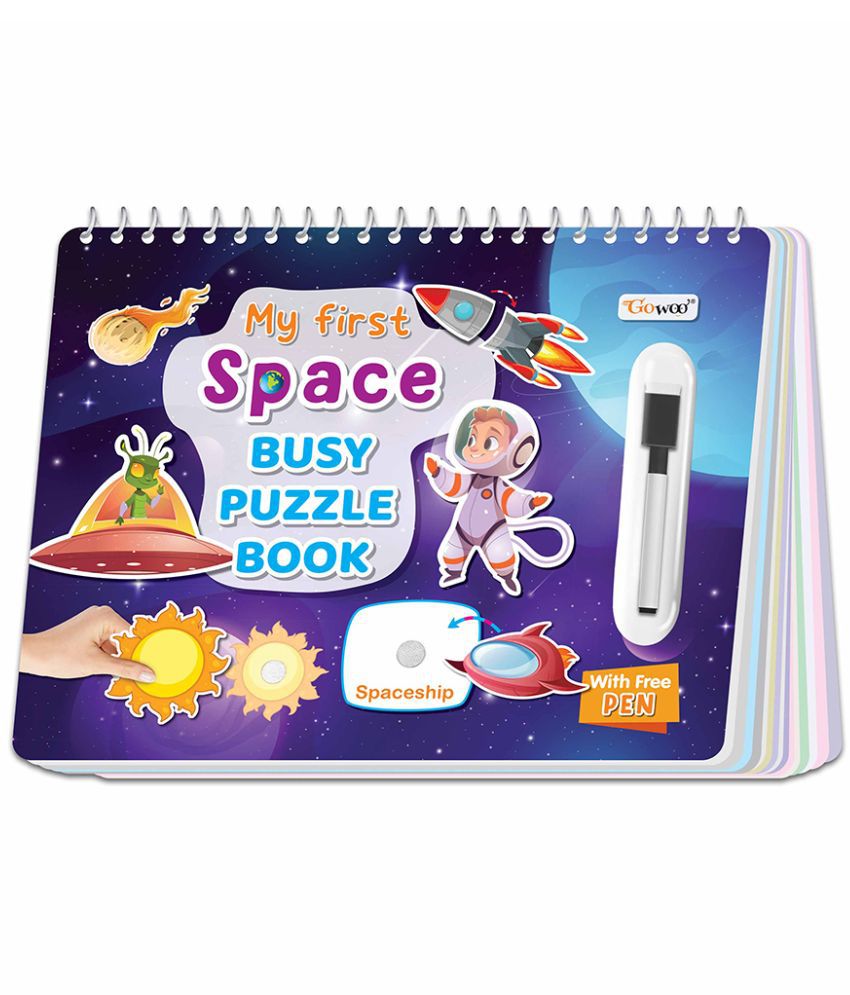     			My First Space Busy Puzzle Book : Kids Activity Book, Learning Binder for Early learners, Montessori Book with hook and loop, Spiral Binding book, Sticker Activity Book for Early Learners.