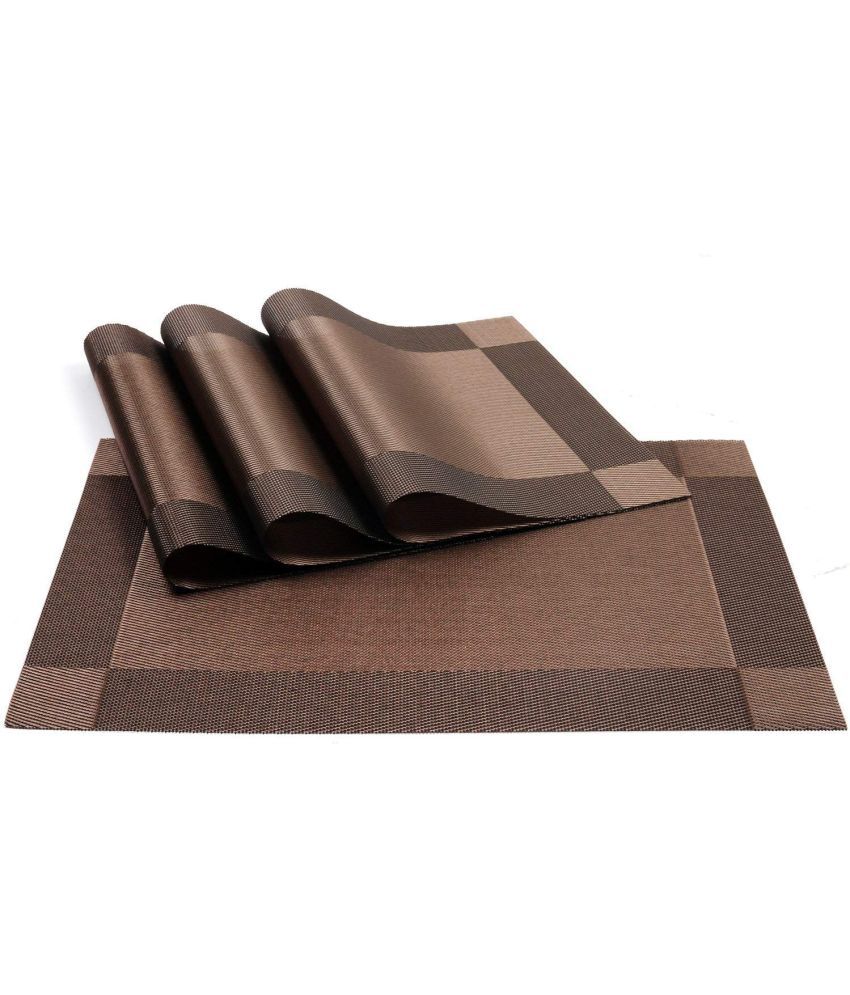     			NAMRA Polyester Abstract Table Mats ( 18 cm x 12 cm ) Pack of 4 - Brown