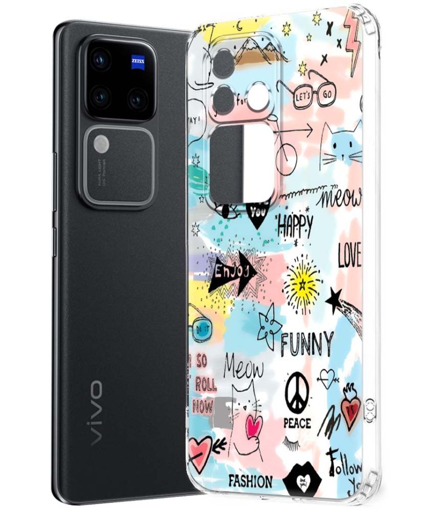     			NBOX Multicolor Printed Back Cover Silicon Compatible For Vivo V30 Pro 5G ( Pack of 1 )