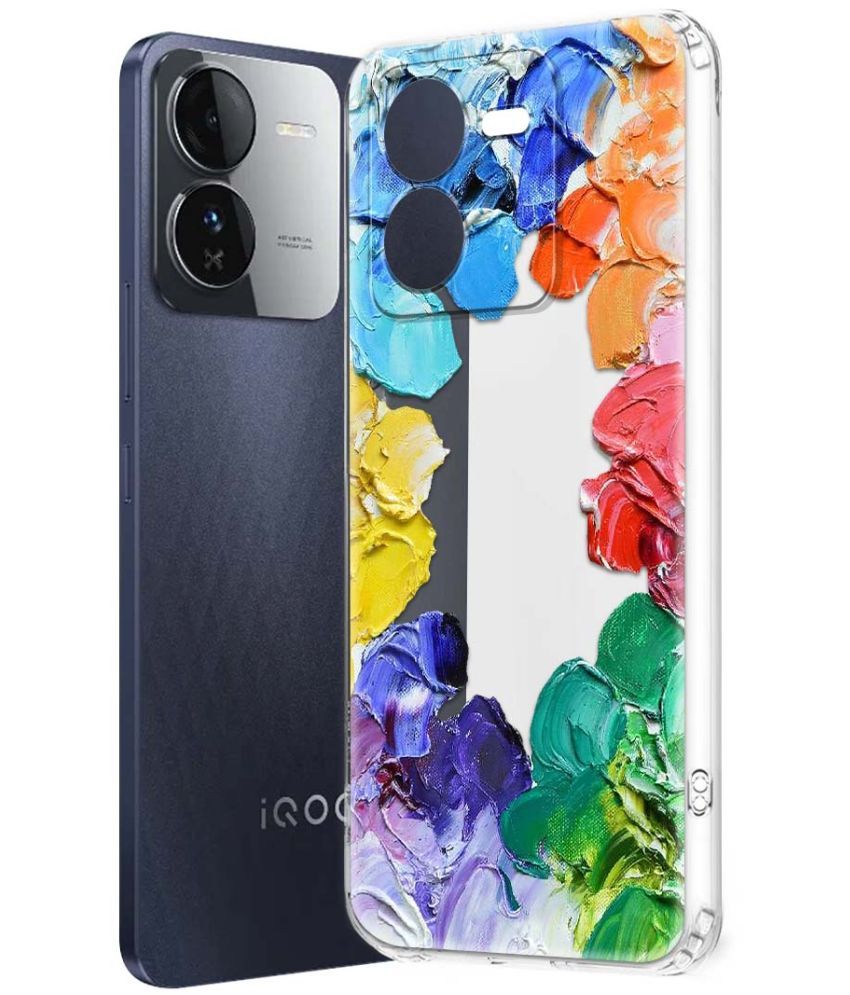     			NBOX Multicolor Printed Back Cover Silicon Compatible For iQOO Z9 5G ( Pack of 1 )