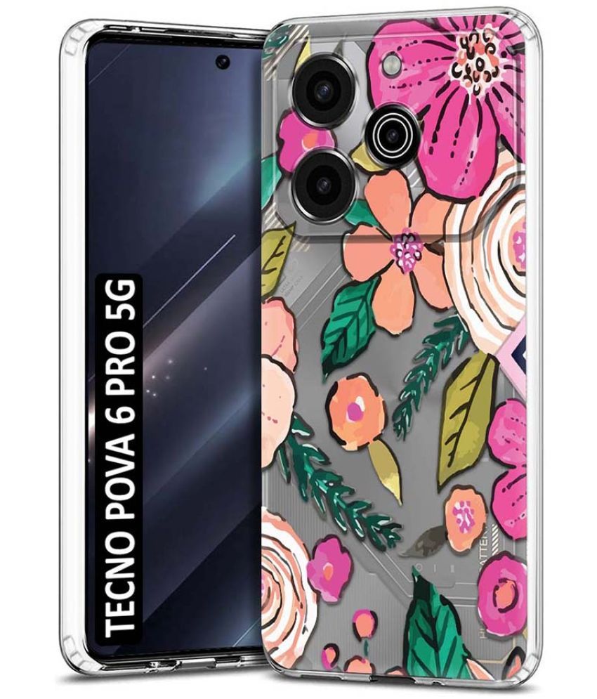     			NBOX Multicolor Printed Back Cover Silicon Compatible For Tecno Pova 6 Pro 5G ( Pack of 1 )