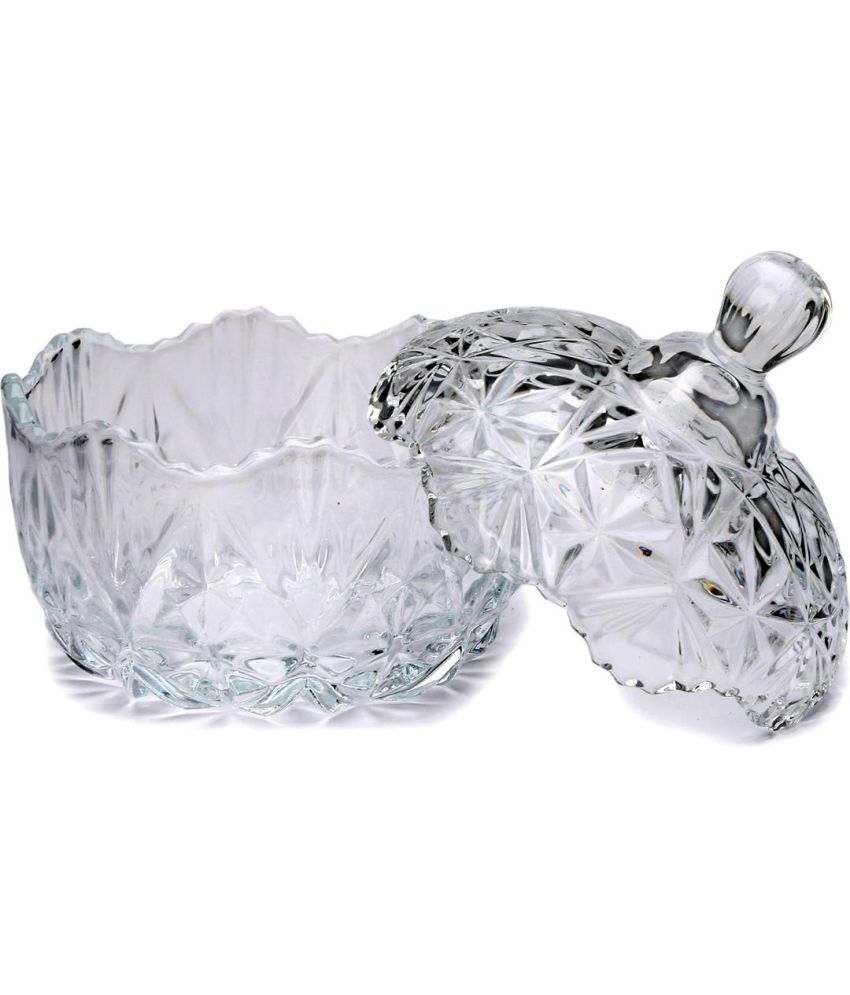     			Somil  Glass Container Glass Transparent Cookie Container ( Set of 1 )