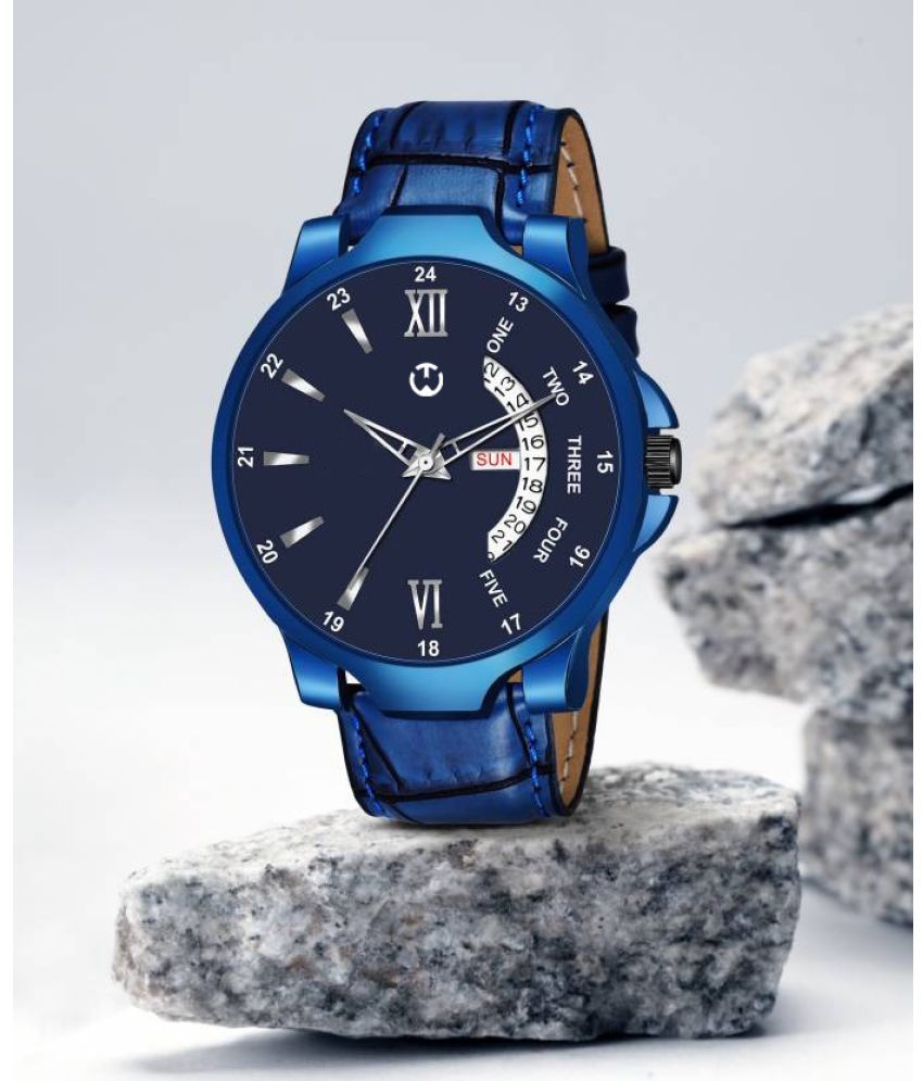     			Wizard Times Blue Leather Analog Men's Watch