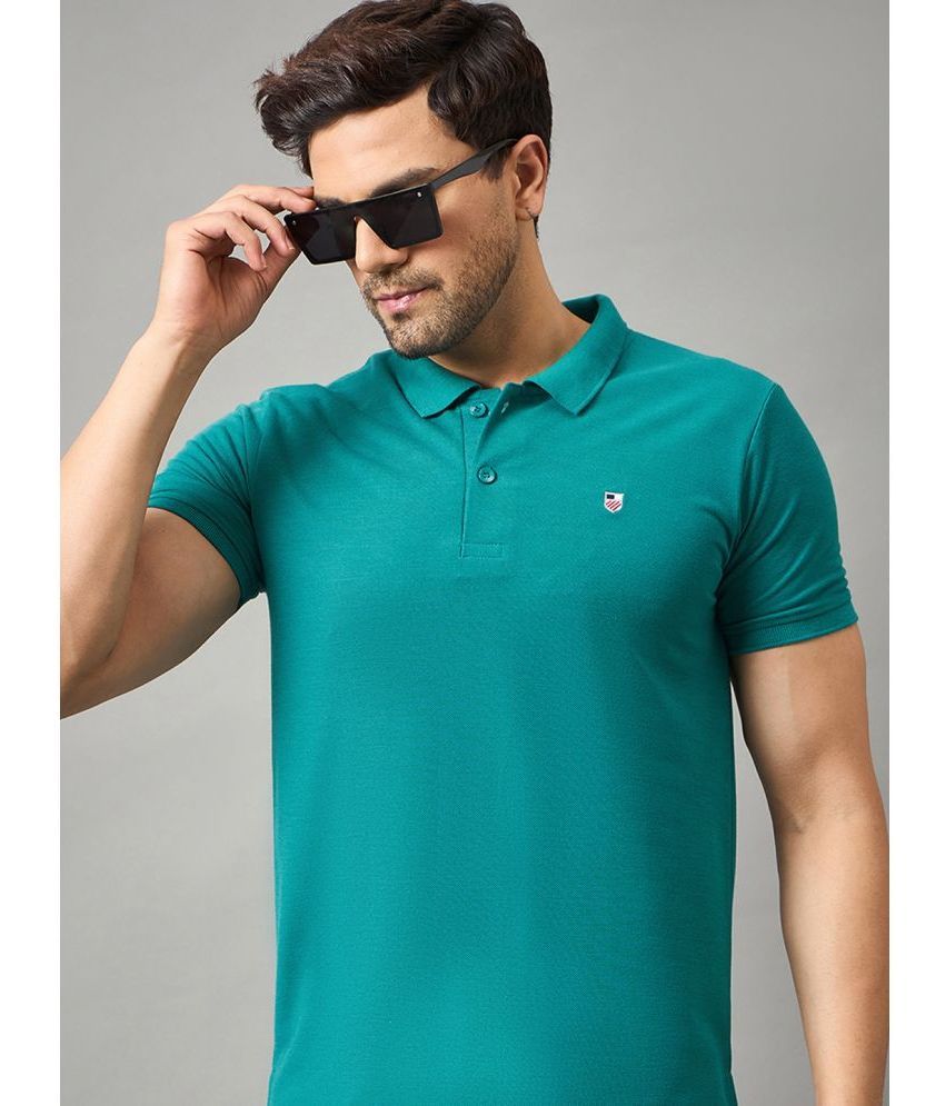     			zigo Cotton Blend Regular Fit Solid Half Sleeves Men's Polo T Shirt - Sea Green ( Pack of 1 )