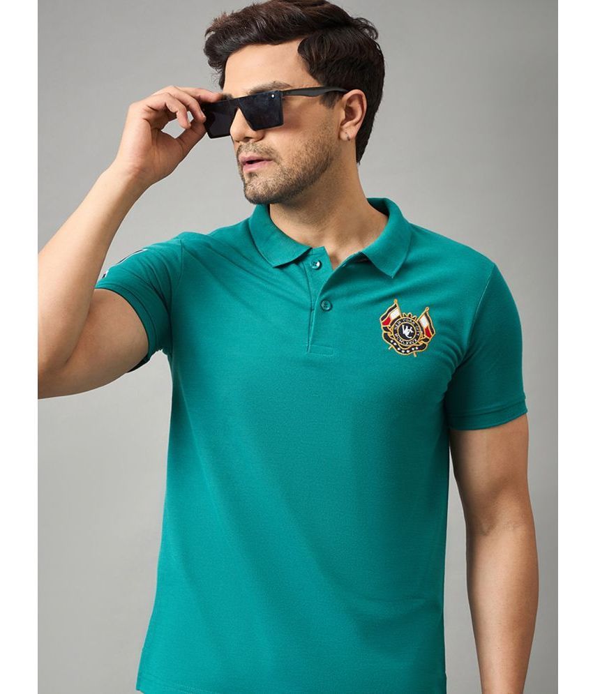     			zigo Cotton Blend Regular Fit Solid Half Sleeves Men's Polo T Shirt - Sea Green ( Pack of 1 )