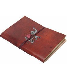 DI-KRAFT Handmade Leather Dairy A5 Diary Unruled 200 Pages (Brown)
