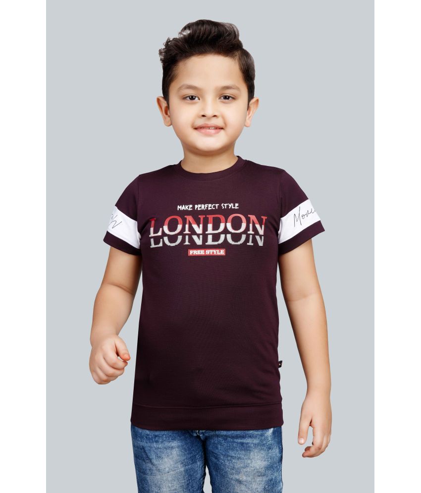     			3PIN Burgundy Cotton Blend Boy's T-Shirt ( Pack of 1 )
