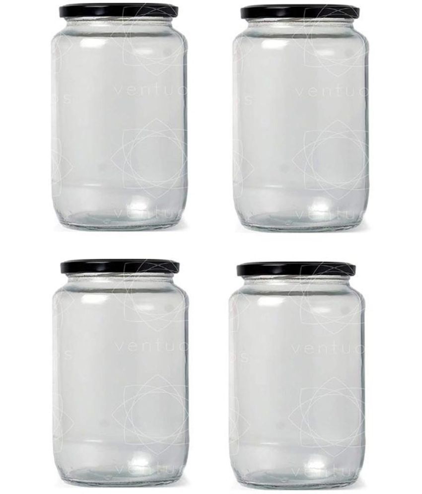    			AFAST Coockes Jar Glass Transparent Cookie Container ( Set Of 4 )