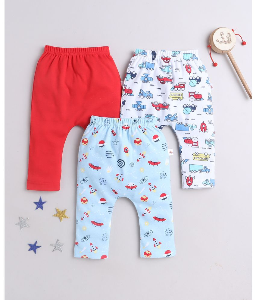     			BUMZEE Red Cotton Legging For Baby Boy ( Pack of 3 )
