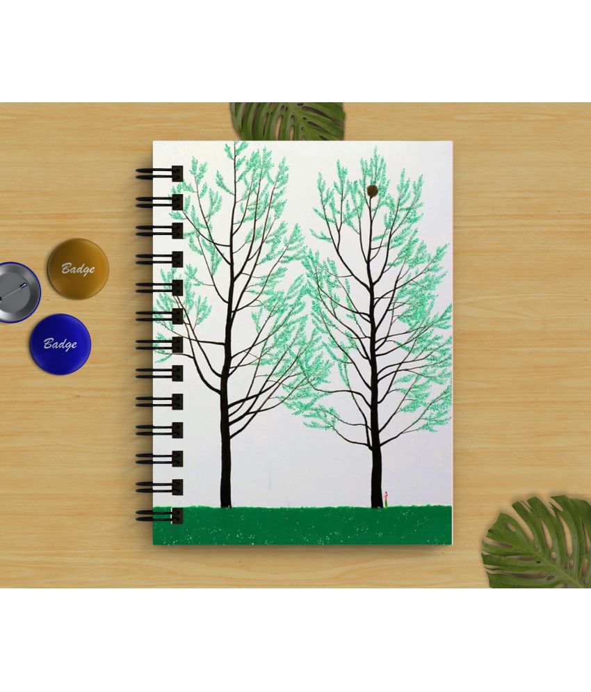     			DI-KRAFT Tree Printed Regular Notebook A5 Diary Unruled 160 Pages (White)