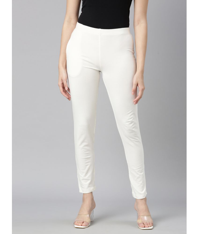     			Dixcy Slimz - Cotton Slim Fit White Women's Jeggings ( Pack of 1 )
