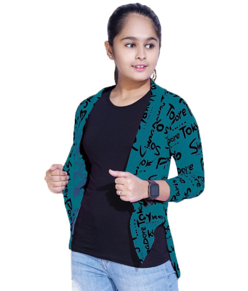     			Girls Jacket Style Full Sleeve Casual Shrug with inner vest - Free size