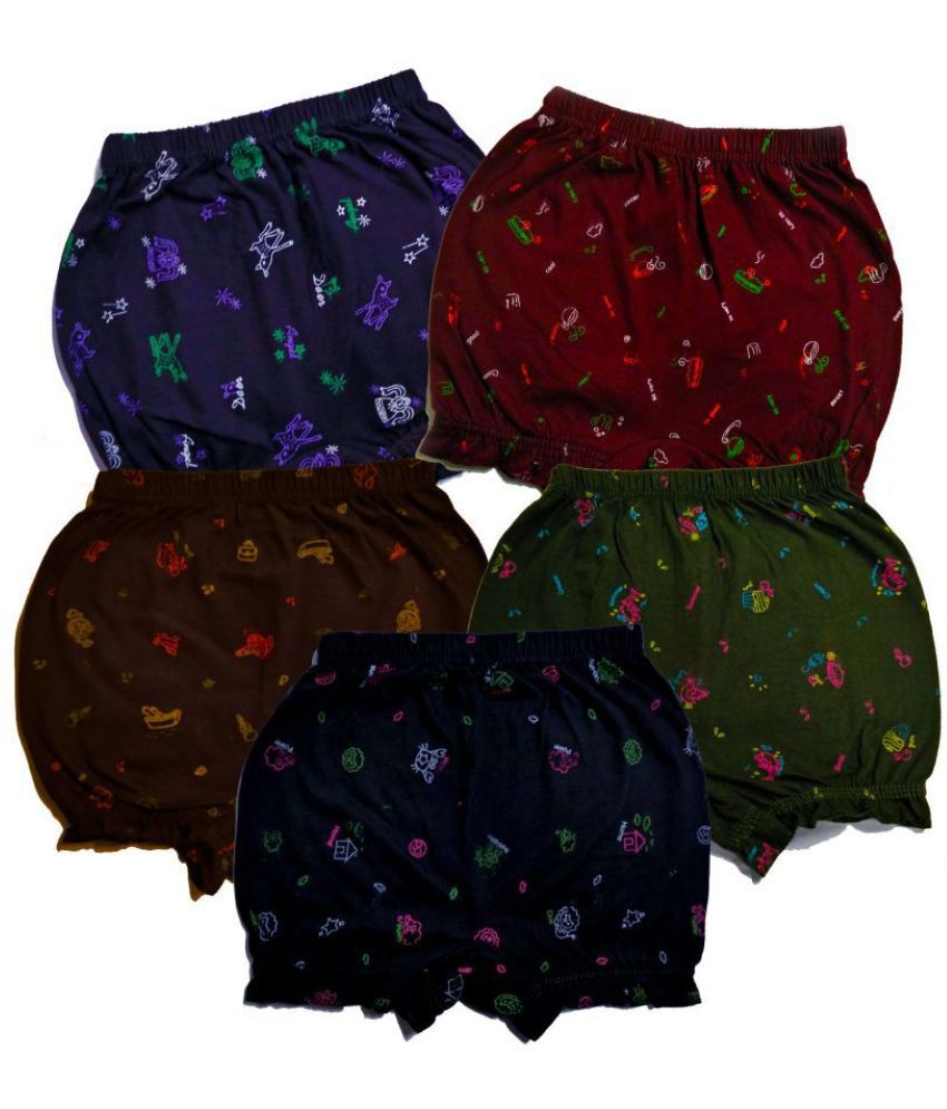    			HAP - Multi Cotton Girls Bloomers ( Pack of 5 )