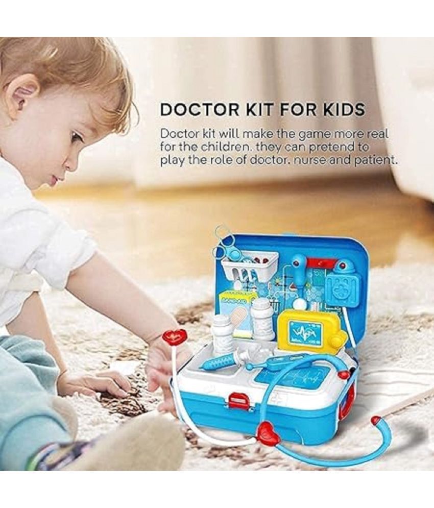     			Kids Plastic Doctor Toy Set for Kids Doctor Play Set with Foldable Suitcase Compact Medical
