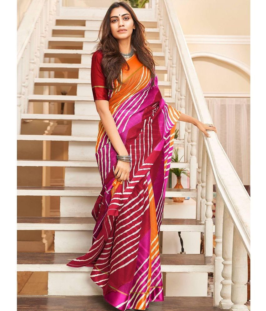     			Rangita Mysore Silk Printed Saree With Blouse Piece - Pink ( Pack of 1 )