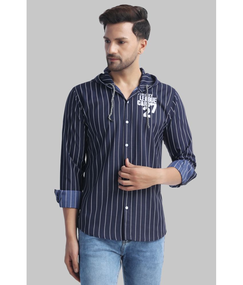     			SUR-T Cotton Blend Regular Fit Printed Full Sleeves Men's Casual Shirt - Navy Blue ( Pack of 1 )