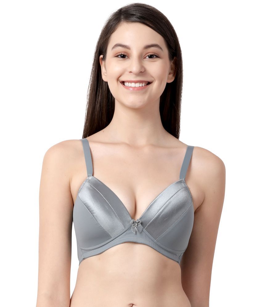     			Taabu Light Grey Nylon Lightly Padded Women's T-Shirt Bra ( Pack of 1 )