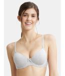 Jockey 1245 Under-Wired Padded Super Combed Cotton Elastane Multiway T-Shirt Bra - SteelGrey Melange