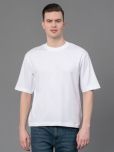 Red Tape Cotton Blend Oversized Fit Solid Half Sleeves Men's T-Shirt - White ( Pack of 1 )