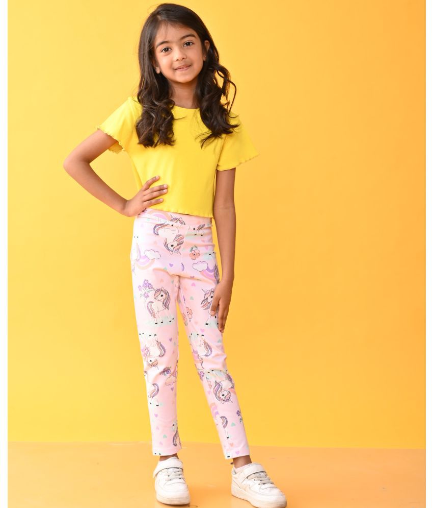     			ANTHRILO - YELLOW Cotton Blend Girls Leggings ( Pack of 1 )
