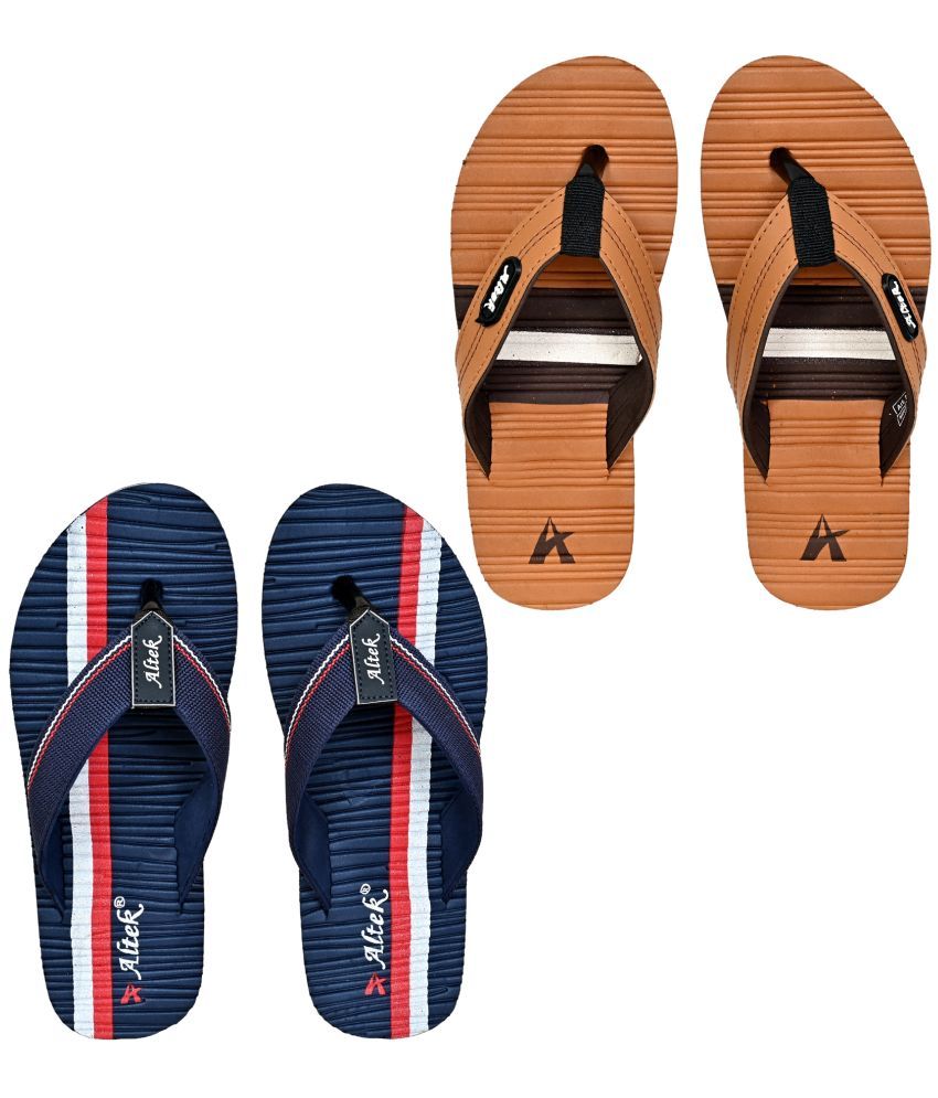     			Altek Tan Men's Thong Flip Flop