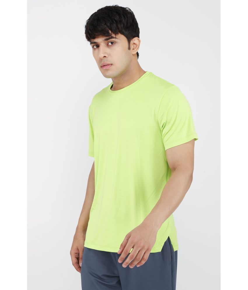     			Dida Sportswear Lime Green Polyester Regular Fit Men's Sports T-Shirt ( Pack of 1 )