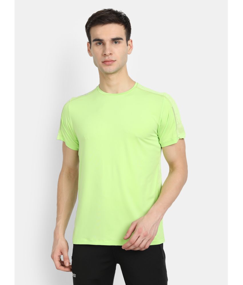     			Dida Sportswear Lime Green Polyester Regular Fit Men's Sports T-Shirt ( Pack of 1 )