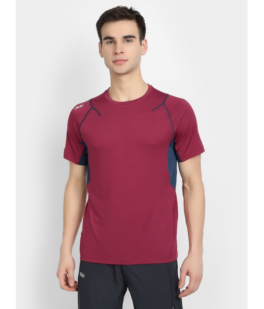     			Dida Sportswear Maroon Polyester Regular Fit Men's Sports T-Shirt ( Pack of 1 )