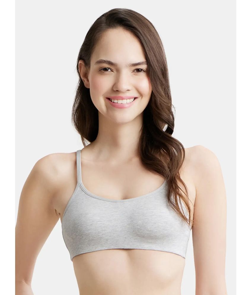     			Jockey SS12 Wirefree Non Padded Super Combed Cotton Elastane Beginners Bra - Steel Grey Melange