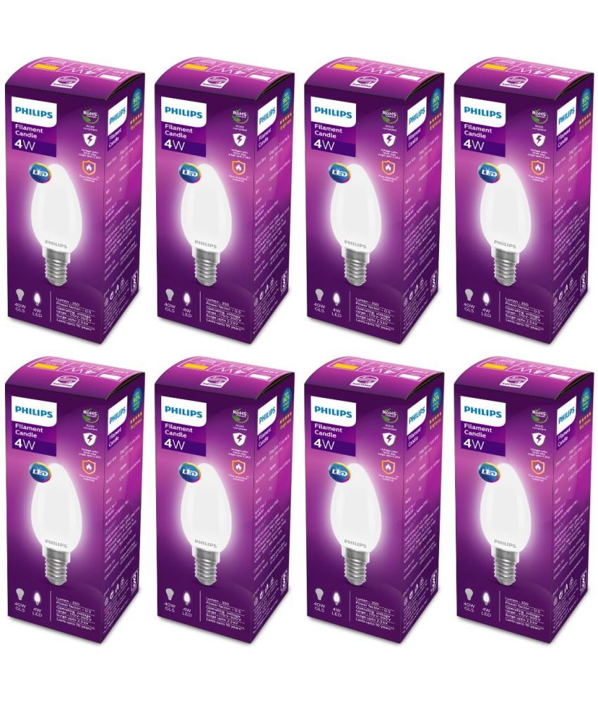     			Philips 4W Warm White LED Bulb ( Pack of 8 )