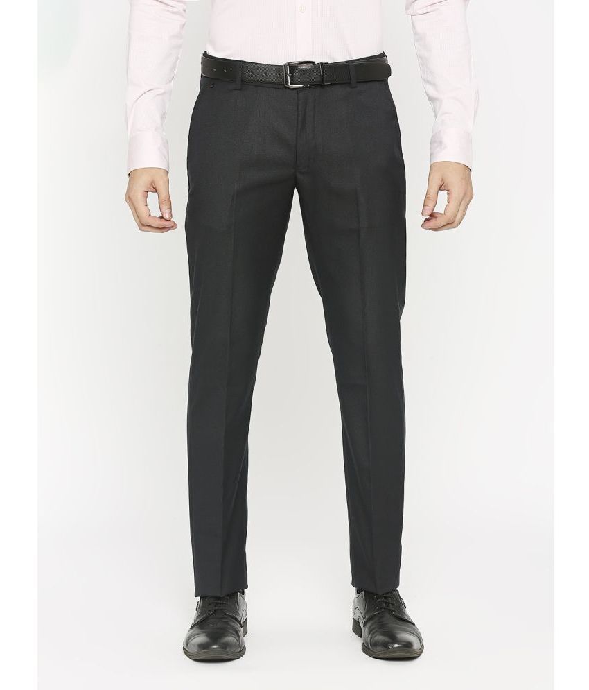     			Solemio Slim Flat Men's Formal Trouser - Black ( Pack of 1 )