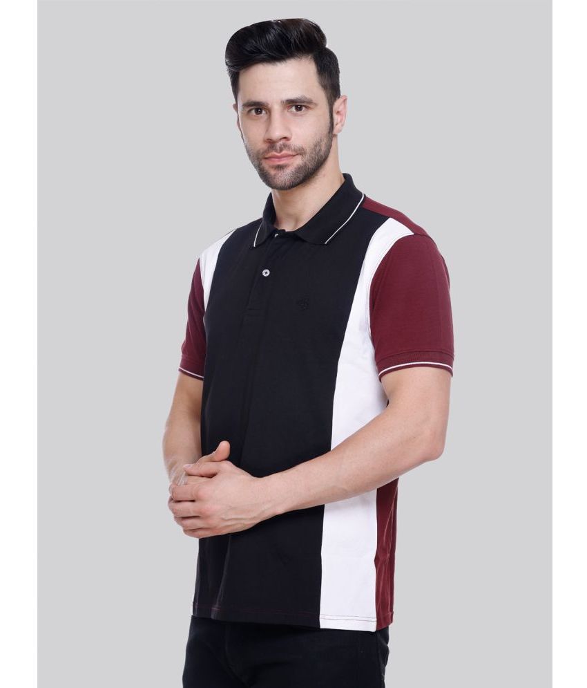     			Trooika Cotton Blend Regular Fit Colorblock Half Sleeves Men's Polo T Shirt - Black ( Pack of 1 )